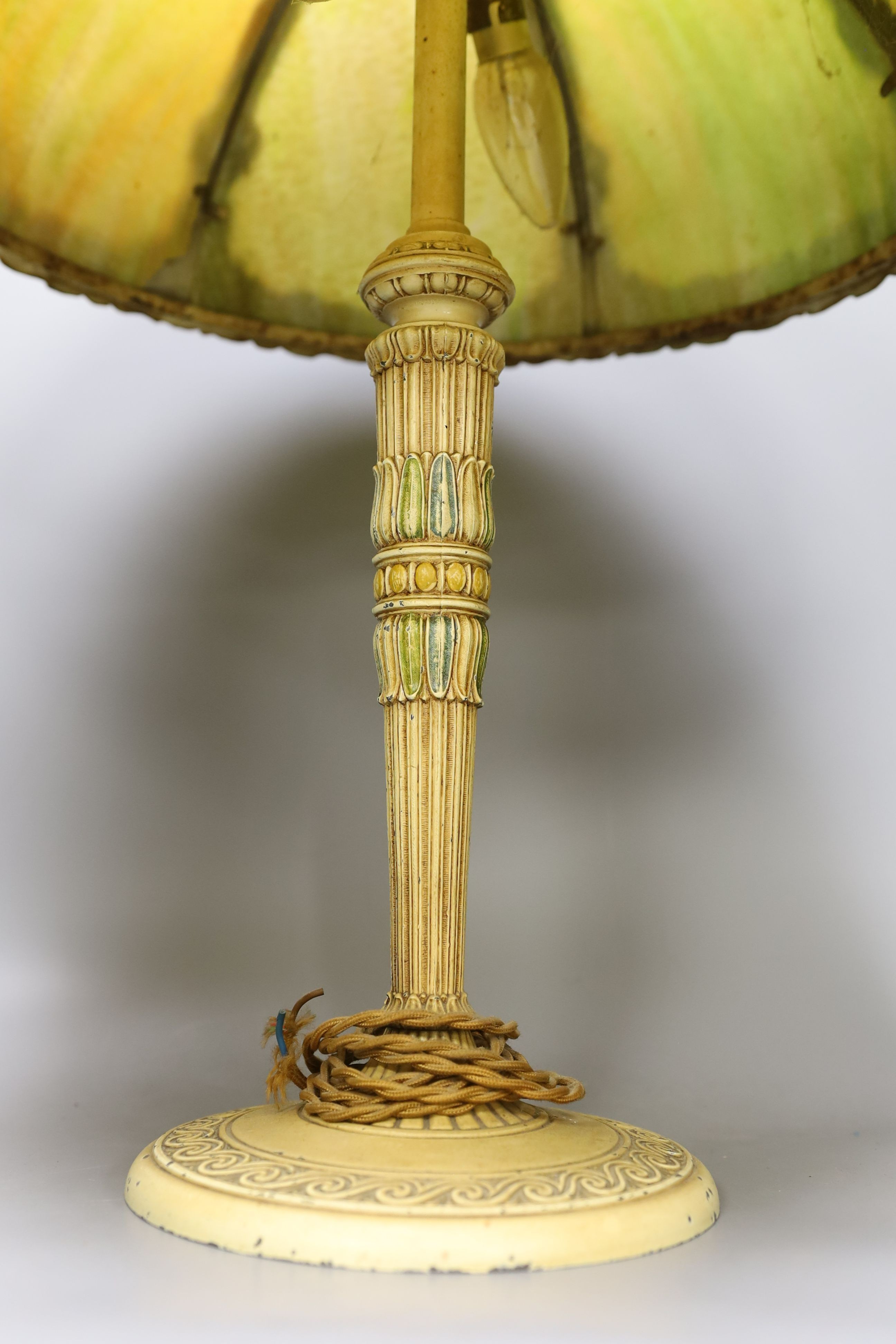 A Tiffany style mottled glass table lamp - 57cm tall